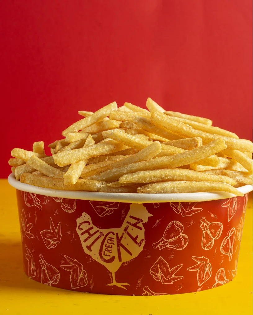 Porções - Batatas fritas e acompanhamentos crocantes